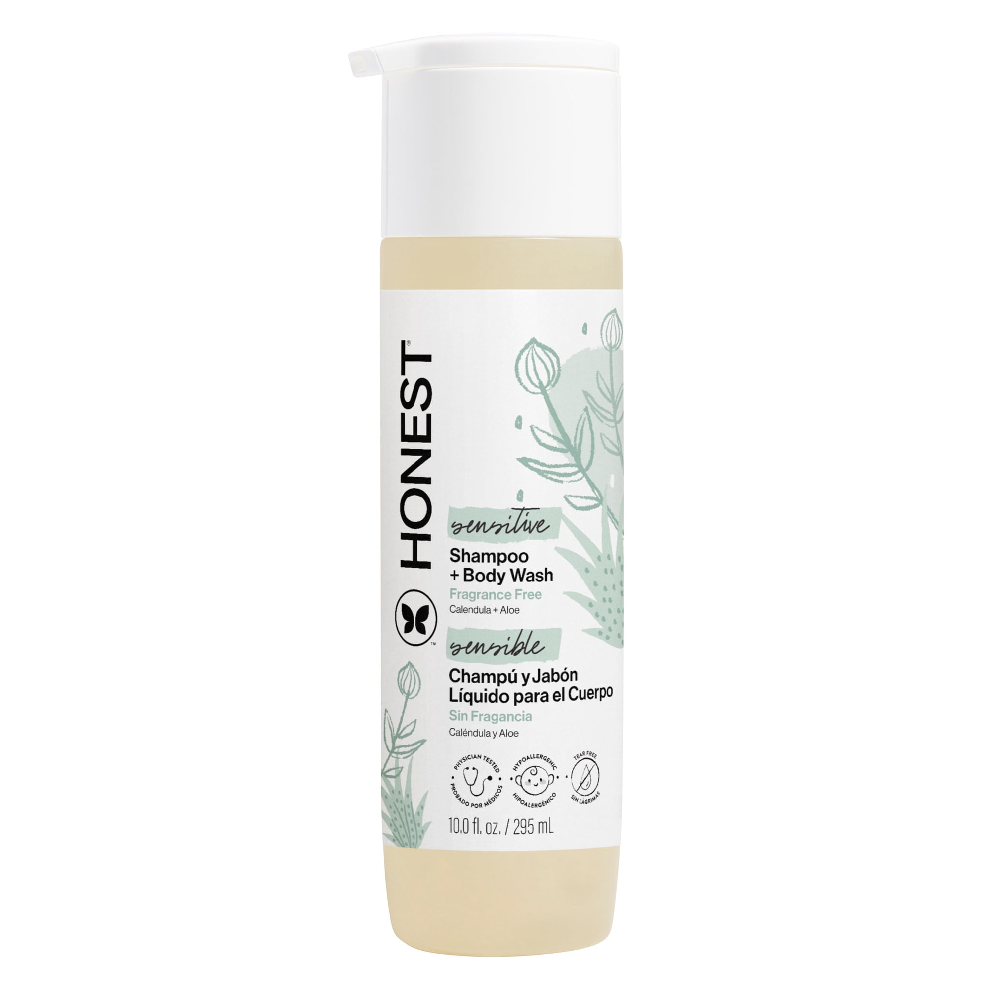 The Honest Company Sensitive 2-in-1 Shampoo and Body Wash, Fragrance Free, 10 fl oz