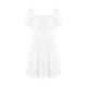 thumbnail image 3 of VISgogo Vestido casual de manga corta para mujer, a la moda, de color sólido, cuello barco, con lazo, sin espalda, vestido acampanado VISgogo moda, 3 of 9