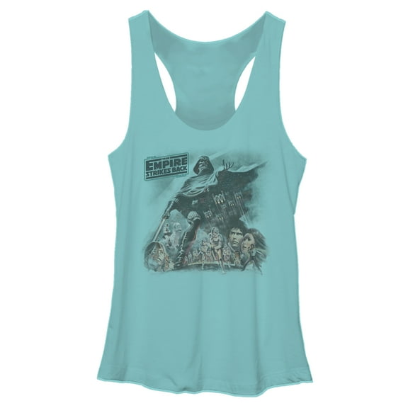 Women's Star Wars Vader Strikes Back Racerback Tank Top Tahiti Blue X Large