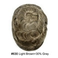 thumbnail image 5 of Lyricalhair Toupee for Men Durable Full PU Mens Toupee Human Hair Replacement System Black Brown Blonde Gray Hairpiece #630 Light Brown with 30% Gray, 5 of 7