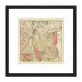 thumbnail image 1 of Map Antique 1724 Nigrinus Duchy Teschen Old Replica 8X8 Inch Square Wooden Framed Wall Art Print Picture with Mount, 1 of 4