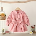 thumbnail image 2 of TAIAOJING Kids Girls' Boys' Jacket Autumn Toddler Baby Girls Long Sleeve Lapel Solid Color Double Belt Windproof Coat Coats Windbreaker Casual Outerwear Jackets Peacoats 18-24 Months, 2 of 9