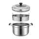 thumbnail image 4 of Olla de cocina de acero inoxidable, utensilios de cocina fáciles de limpiar, resistentes, olla de doble mango para fideos de verduras caseras, 4 of 8