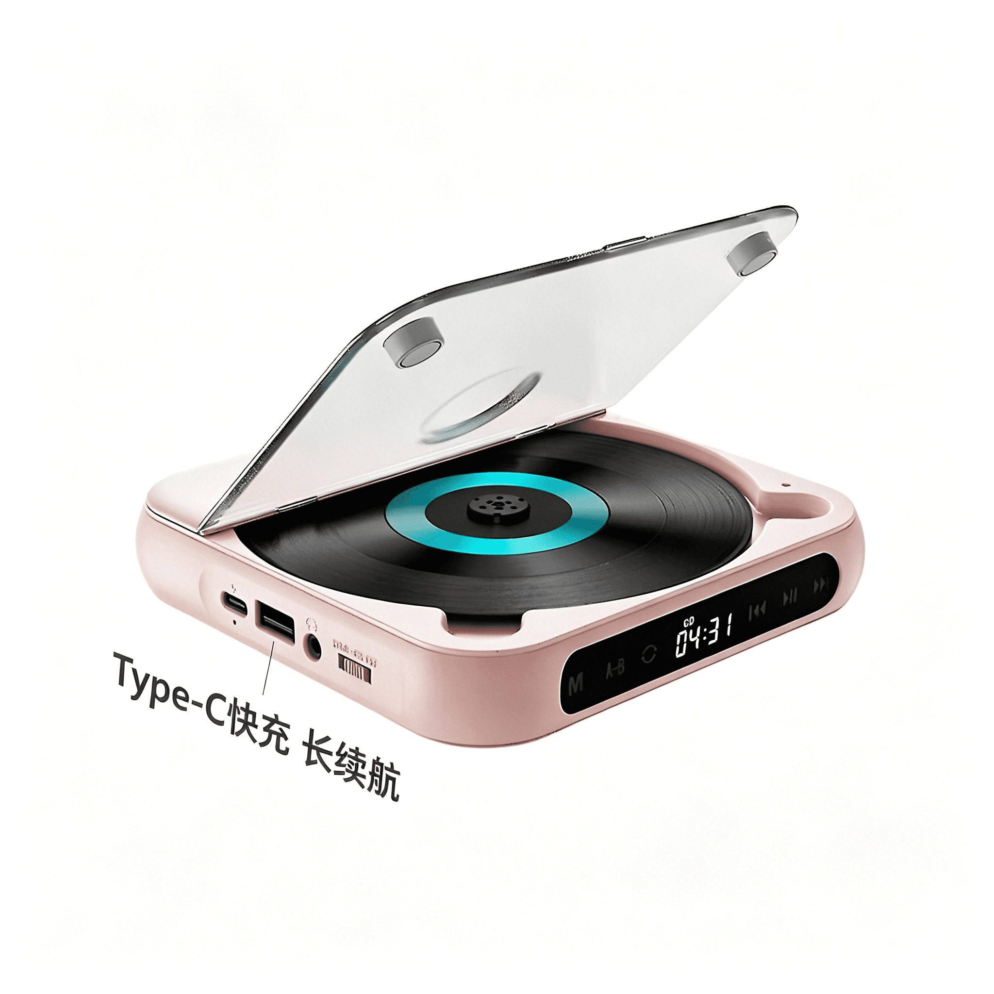 GJX 2026 New Portable Cd Player Bluetooth Speaker,Led Screen,Stereo Player,Wall Mountable Cd Music Player for Home Listening,Music Rooms,Wall-Mounted Audio,Personal Entertainment.