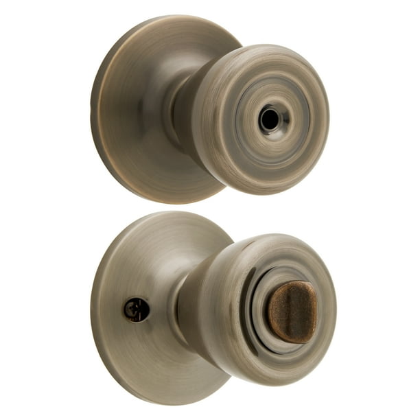 Brink's Privacy Bed/Bath Tulip Style Doorknob, Antique Brass Finish