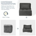 thumbnail image 3 of BYBYME Folding Sofa Bed,Adjustable 6" Floor Sofa Bed,4 in 1 Tufted Folding Couch Bed Foam Floor Couch,Convertible Chair with Pillow for Guest Room,Single,Dark Grey, 3 of 13