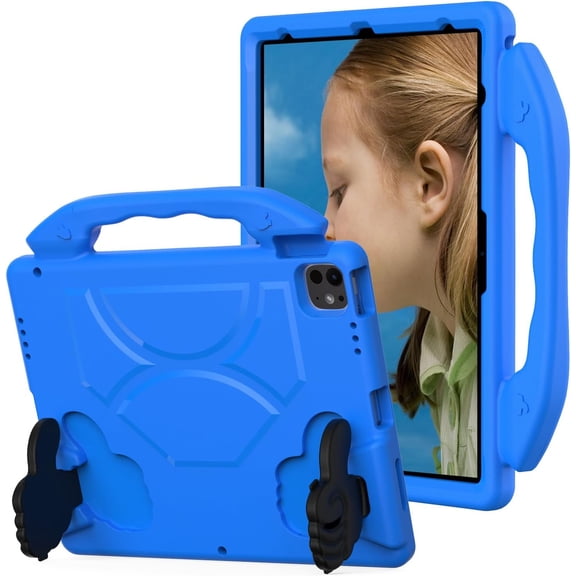 HCTian Compatible with iPad Air 13inch 2024 (M2)/Air 13inch 2025 (M3) Kids Case,Impact-Resistant Shell Lightweight Foam Bumper Protective EVA Case Shockproof Cover Handle Stand for Children Cover