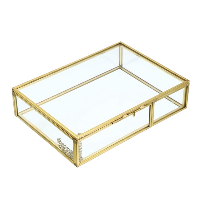 Caja organizadora vintage de cristal dorado Hipiwe