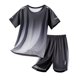 thumbnail image 1 of Odeerbi Niños Niñas Rápido Seco Atlético Conjunto Gradiente Manga Corta Camiseta Shorts Entrenamiento Respirable Ropa Deportiva Conjunto Para 5-16 Años, 1 of 5