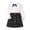 Black, variant on Sngxgn Girl's 2 Piece Outfits Button Front Long Sleeve Jacket and Skirt Set(Black,130)
