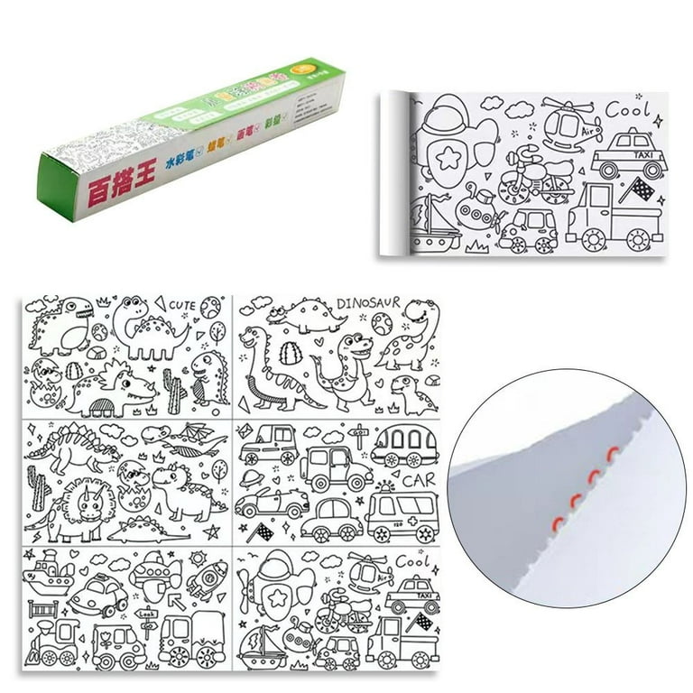 Coloring Paper Roll Sticky Drawing Paper Roll Wall Coloring Sheets Coloring  Tablecloth Children Graffiti Roll Paper for Birthday Home Animal