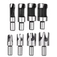 thumbnail image 1 of 8pcs / set Carbon Steel Wood Plug Cutter 10mm Round Shank Drill Bit Accessory, 1 of 11