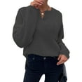 thumbnail image 2 of Innerwin Knitted Sweaters Long Sleeve Women Sweater Work V Neck Knitwear Pullover Dark Gray XL, 2 of 4