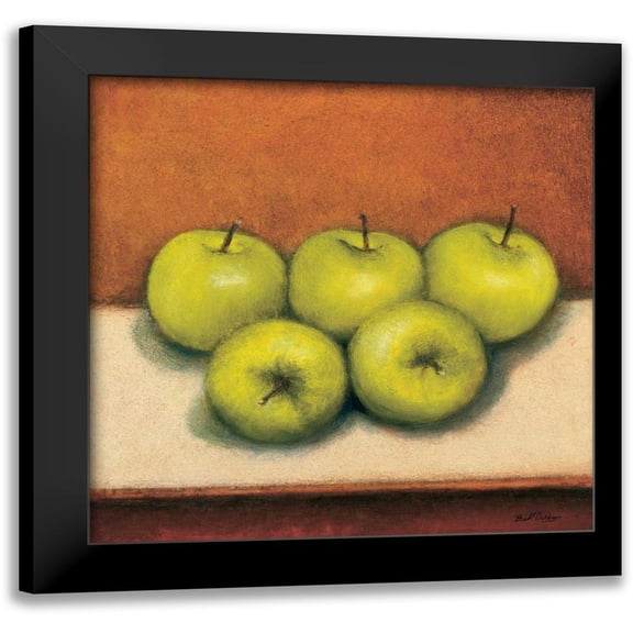 Creevy, Bill 12x12 Black Modern Framed Museum Art Print Titled - Granny Smith Apples