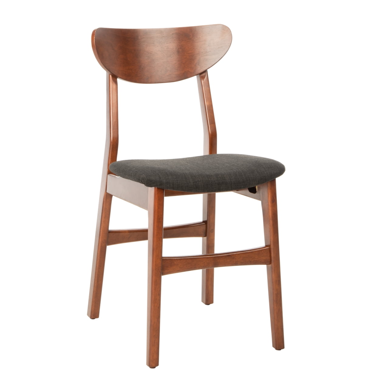 SAFAVIEH Lucca Retro Farmhouse Dining Chair, Cherry/Black, Set of 2