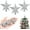 Glitter Silver, variant on 3 Pcs Mini Christmas Tree Topper Small Star Christmas Treetop Ornaments for Mini Tree Holiday Decorative Star for Xmas Home Decor