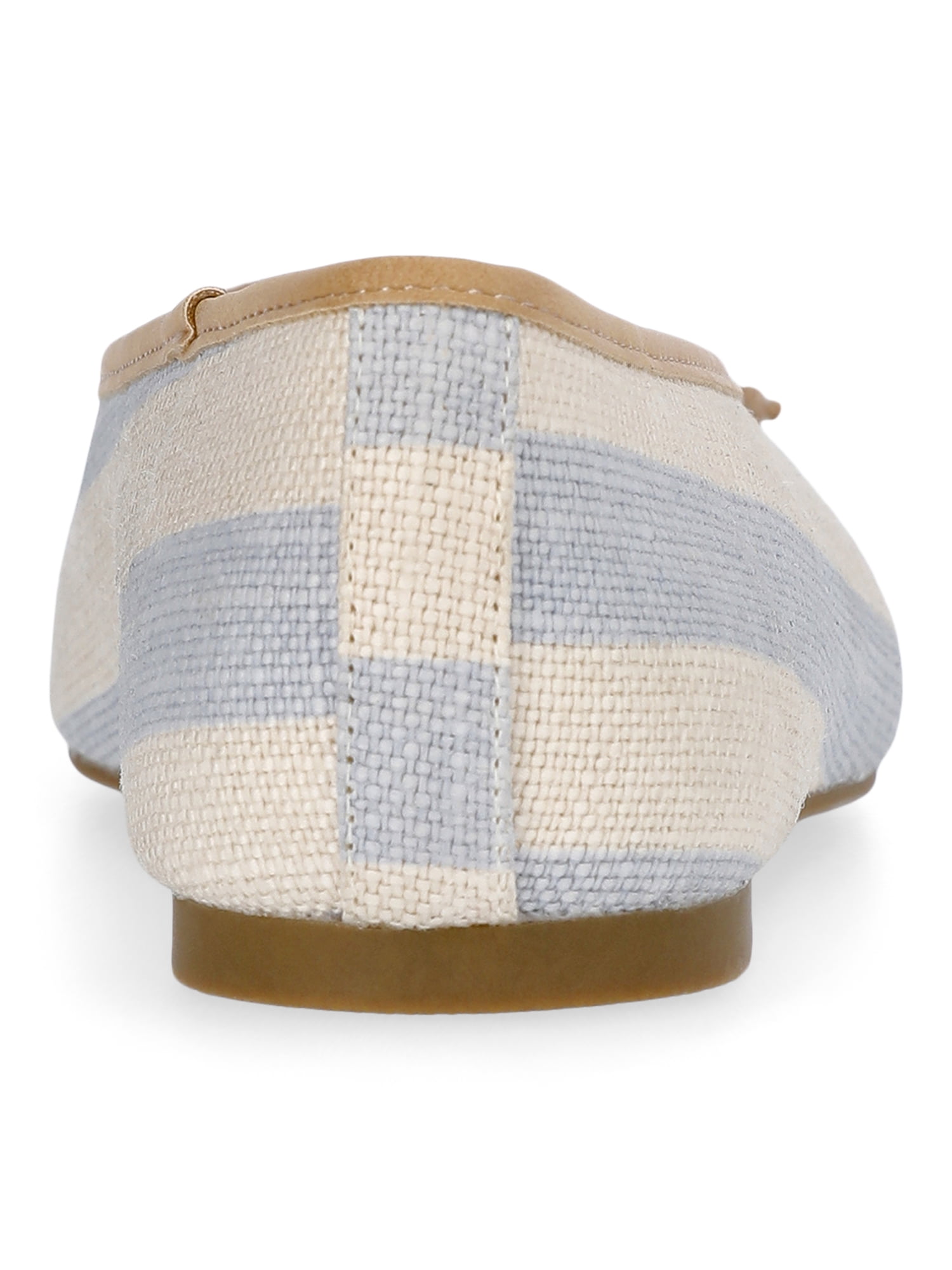 Free Assembly Women's Raffia Striped Ballet Flats with Bow