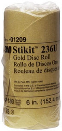 Premium Gold 6" StickIt Sanding Discs Roll 120 Grit NEW 100 Discs per Roll 
