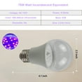 thumbnail image 2 of LED Black Lights Bulb, 9W A19 Led Bulb (75Watt Equivalent), UVA Level 380-400nm, E26 Medium Base, 2 of 7