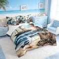 thumbnail image 2 of Manfei Vintage Sailing Ship Lighthouse Twin Bedding Sets for Kids Boys and Girls, Nautical Adventure Print Bedding Comforter Set, Reversible 7-Piece, 2 of 6