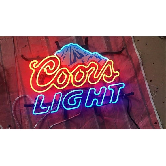 Queen Sense 17"x14" Coor Light Mountain Board Neon Sign Man Cave Handmade Neon Light 117CLMBV3