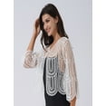 thumbnail image 4 of YiZYiF Womens Sequins Lace Hollow Cardigan Wedding Party Bolero Shrug, 4 of 5