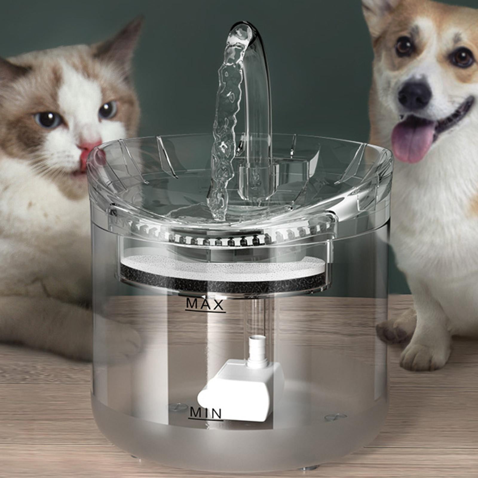 Cat Water Fountain, 1.8L Pet Drinking Fountain for Water Shortage , Cat and Dog Fountain with Filters 2 Modes, Transparent Non Intelligent