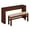 Walnut, variant on GZXS 2 Piece Fluted Counter Height Bar Table Set, 59"L Pub Table with Fabric Upholstered Bench, for Kitchen, Living/Dining Room (Cherry)