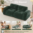 thumbnail image 4 of JERFIT 2-Seater Velvet Sofa, Modular Cloud Couch with Anti-Slip Base, No Assembly Required, Emerald Green, 4 of 10