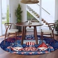 thumbnail image 4 of Independence Day Washable Round Area Rug 6 ft, Watercolor Blue Truck Cute Gnome Firework, Soft Non Slip Rugs Stain Repellent Indoor Felt Carpet for Living Dining Room Bedroom Home Office, 4 of 9