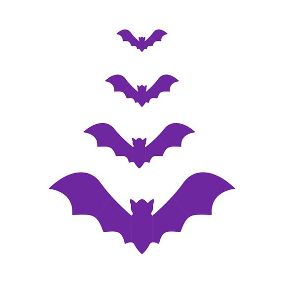 Bat Decorations for Halloween 3D Purple Bats Halloween Wall Decor Assorted Size Spooky Indoor Outdoor Party Decoration for Home Window Door Porch 8 Pack