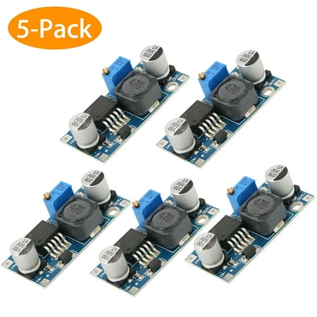 5-pack LM2596 DC Step Down Module, DC to DC High Efficiency Voltage Regulator 4.0-35V to 1.23-30V Adjustable Buck Converter DIY Power Supply Step Down (Best Adjustable Power Supply)