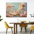 thumbnail image 2 of Shadudu Elegant Vintage Floral Canvas Wall Art - Bicycle with Roses Wall Decor  Prints - Modern Pink Floral Wall Art for Living Room, Office, Bedroom, Home Decor - Framed  36x24in, 2 of 7