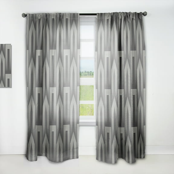 Designart 'Mimimal Monochrome Design III' Mid-Century Modern Curtain Panel