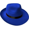 thumbnail image 2 of Adult's Blue 20s Gangster Fedora Hat Costume Accessory, 2 of 2