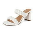 thumbnail image 5 of Dunes + CUSHIONAIRE Technology Women's Iris braided Heel Sandal +Memory Foam and Wide Widths Available, White 12, 5 of 5