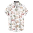 thumbnail image 5 of Xcmzpl Men's Hawaiian Print Button Down Shirt Short Sleeve Casual Summer Top Beach Vacation Aloha Camp Collar Shirt for Men Beige L, 5 of 7