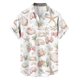 thumbnail image 2 of Mens Casual Manga Corta Botón Abajo Camisas Turndown Cuello Blusa de Impresión, Poliéster Suave Superior de Verano, 2 of 6