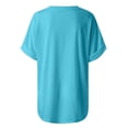 thumbnail image 6 of XFLWAM Womens Summer Tie Dye Gradient Short Sleeve T Shirts Ombre V Neck Tops Loose Fit Blue S, 6 of 6
