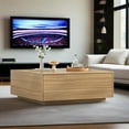 thumbnail image 6 of 47" Oversized Square Coffee Table for Large Living Room, Large Center Table with 2 Massive Drawers, Neutral Wood Finish Wood Coffee Table for Spacious Seating Areas and Sectionals, 6 of 10
