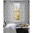 thumbnail image 3 of Grey Moroccan Sheer Curtains 54 Inch Length 2 Panels Set for Living Room/Bedroom, Vintage Ethnic Abstract Geometric Stripes Kitchen Curtains Grommet Semi-Sheer Curtains Window Treatments 42"x54"x2, 3 of 7