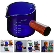 Pretyzoom Small Milk Frothing Pitcher Coffee Container Blue Glass 1Pcs