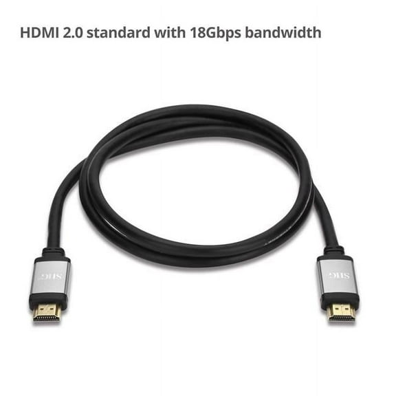 4 ft. 4K High Speed HDMI Bandwidth Cable, Black & Grey