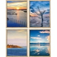 thumbnail image 2 of PixonSign Frameless Wall Art Vibrant Ocean Cloud Reflection Islands Prints, Set of 4 Sea Landscape Wall Decors, Nature Wall Décor, Beach Adhesive Canvas Poster, Modern Home Artwork - 8"x10", 2 of 5