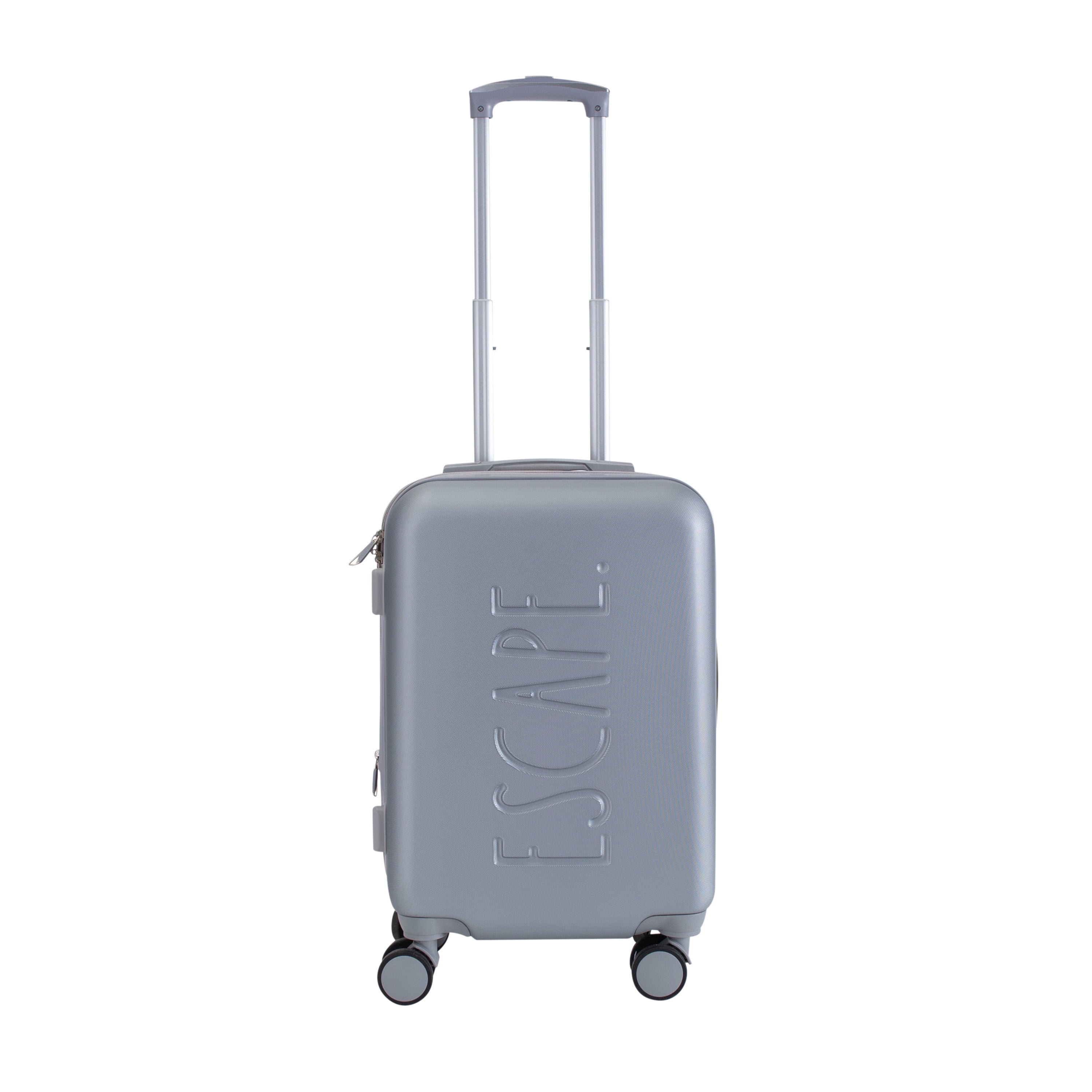 Rae Dunn 3 Piece Debossed Expandable Rolling Luggage Set in Grey
