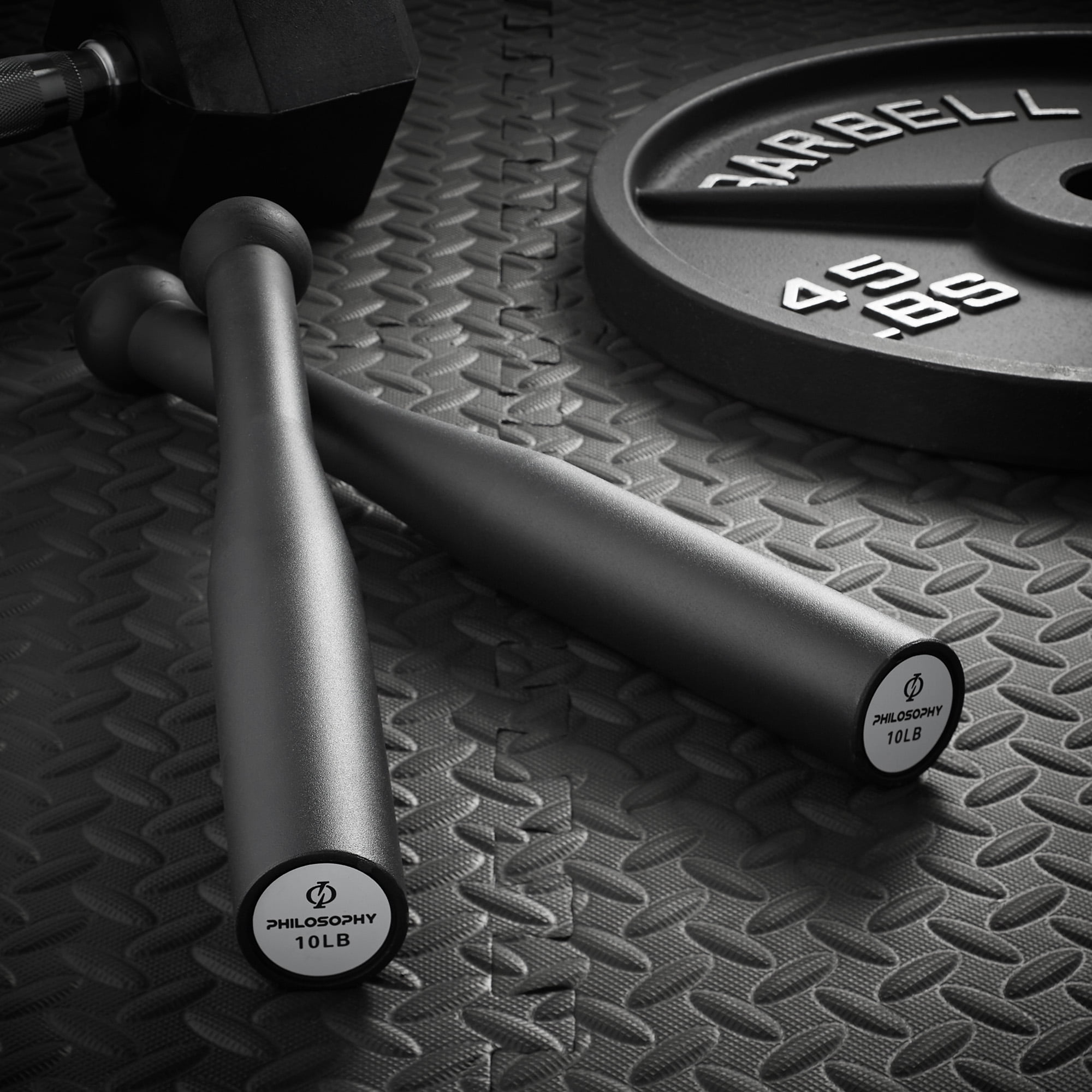 Philosophy Gym 10 LB Indian Clubs Pair - Weighted Steel Exercise Club Bells Set, Arm Strength Trainer, 20 LB Total