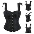 thumbnail image 2 of DJskiyers Oversized Corset Tops for Women Vintage Floral Bustier Corsets Retro Lace up Corsets Gothic Overbust Corset Bustier Lingerie, 2 of 9
