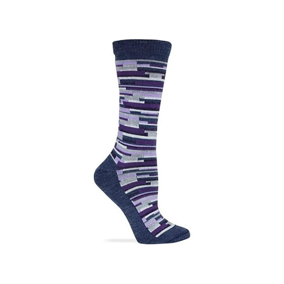 Wise Blend Ladies Digi Stripe Crew Socks 1 Pair, Denim, Women's 6-9 Shoe