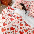 thumbnail image 4 of Castle Fairy Love Heart Print Girl Boy Bedding Comforter Set 7pcs,Happy Valentine's Day Queen Bedding Sets Super Cozy,Romantic Couple Lover Queen Sheet Sets,Microfiber Bedroom Decor,Reversible, 4 of 8