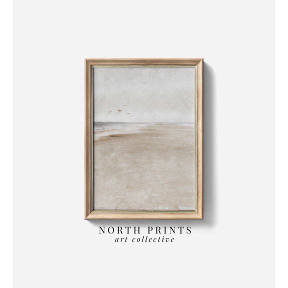 Neutral Coastal Muted Beach Unframed Paper Print